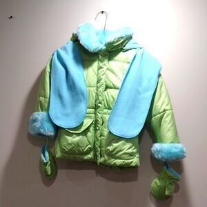ZeroXposur Girls' Green Coat, Scarf, mittens and Hooded Coat, Size 4T - Zipper